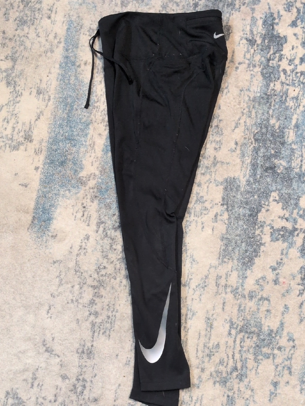 Nike Womens Black Leggings with Silver Swoosh